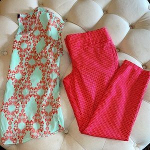 The Limited Ideal Stretch ankle pants coral